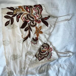 Embroidered Floral Crop Top